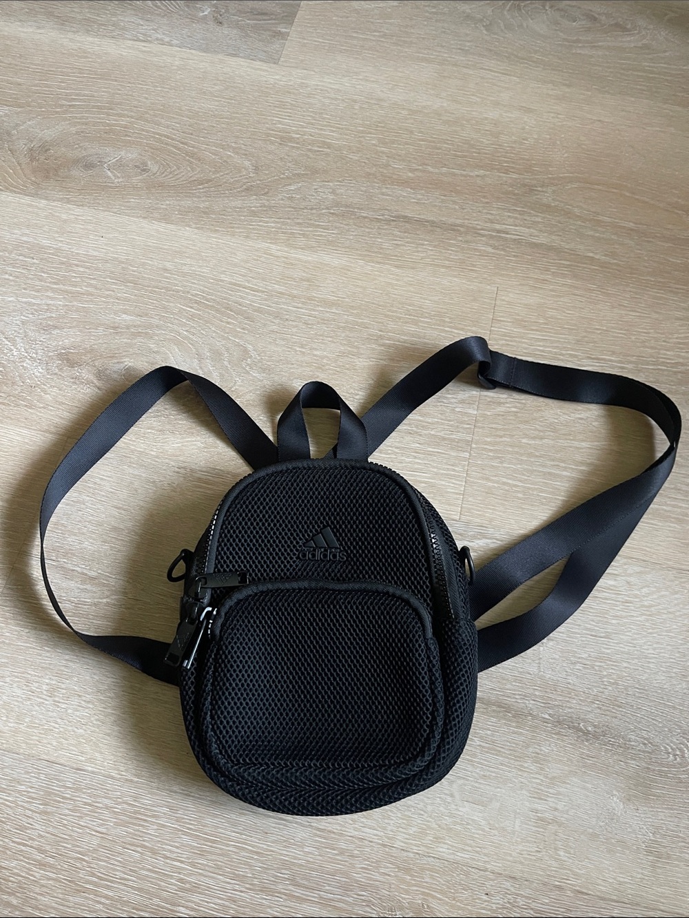Adidas black mini backpack purse